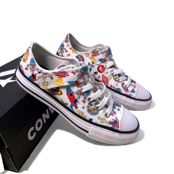 Converse Chuck Taylor All Stars Kids CTAS 1V OX Space Sneakers V Strap Youth 1 - Picture 4 of 14